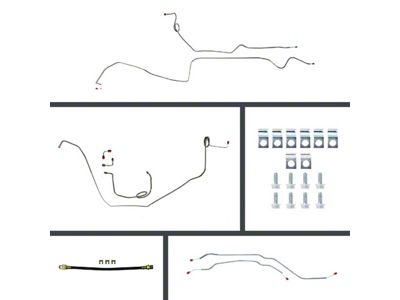 The Right Stuff Detailing Pre-Bent Manual Front Disc Conversion Rear Drum Brake Line Kit; OE Steel (1969 Camaro)