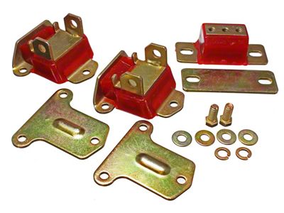 Motor and Transmission Mount; Zinc; Red (69-71 Camaro)