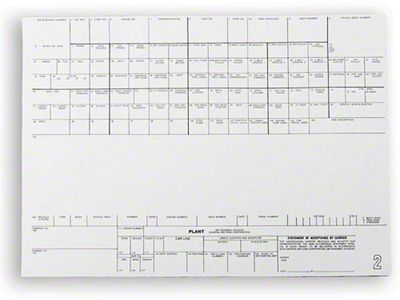 Camaro New Vehicle Factory Build Sheet, 1970