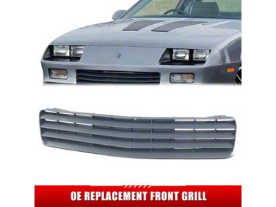 OE Style Replacement Grille without Fog Light Holes; Gray (88-92 Camaro)