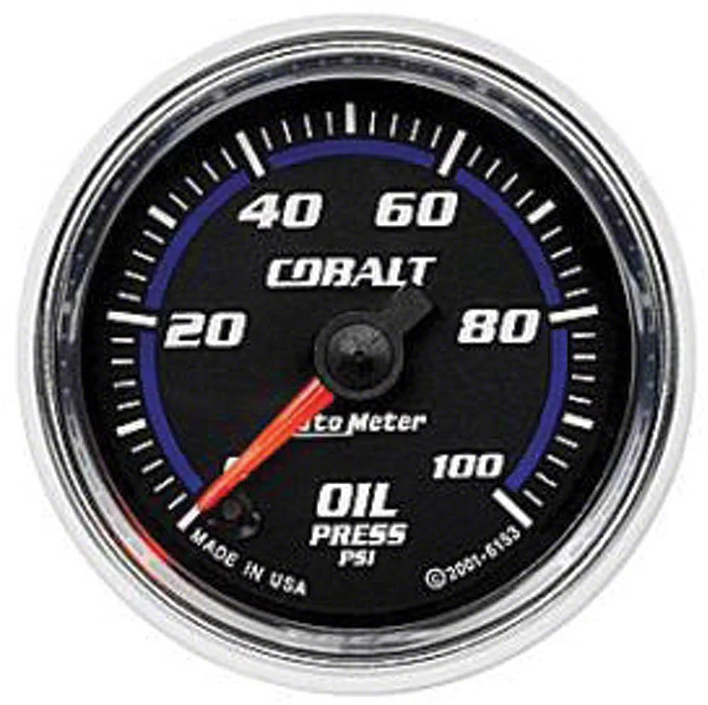 Auto Meter Ecklers Cobalt Series 21/16Inch Oil Pressure Gauge; 0100