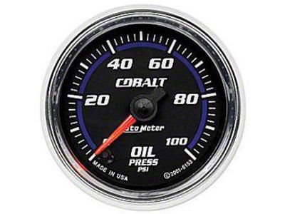 Auto Meter Cobalt Series 2-1/16-Inch Oil Pressure Gauge; 0-100 PSI; Digital Stepper Motor