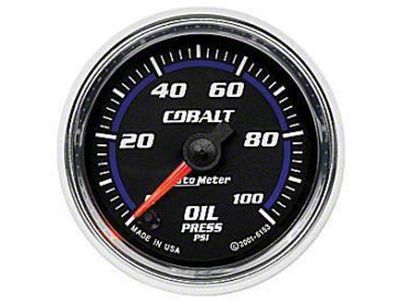 Auto Meter Cobalt Series 2-1/16-Inch Oil Pressure Gauge; 0-100 PSI; Digital Stepper Motor