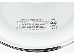 Open Element Chrome Air Cleaner Lid with Square Imprint; 14-Inch (1970 396 V8 Camaro)