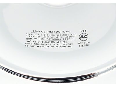 Open Element Chrome Air Cleaner Lid with Square Imprint; 14-Inch (1970 396 V8 Camaro)
