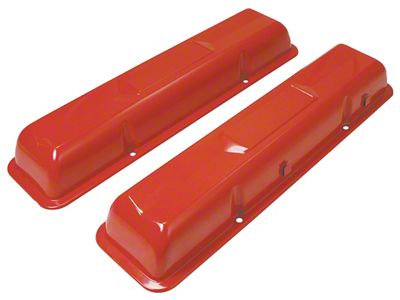 Camaro Orange OE Style Valve Covers, Small Block, Kit, 1967-1986