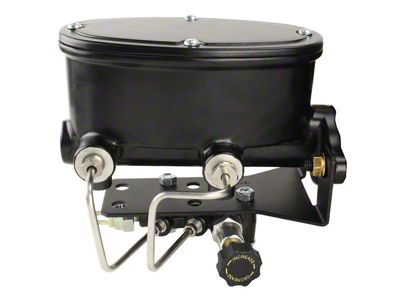 Oval Master Cylinder and Adjustable Proportioning Valve Kit; Black (67-69 Camaro)