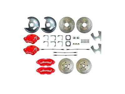 The Right Stuff Detailing Performance Series 4-Wheel Disc Brake Conversion Kit; Red Calipers (1978 Camaro)