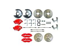 The Right Stuff Detailing Performance Series 4-Wheel Disc Brake Conversion Kit; Red Calipers (79-81 Camaro)