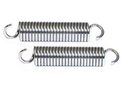 Camaro Polished Stainless Steel Hood Hinge Springs, Stock Hood, 1967-1969