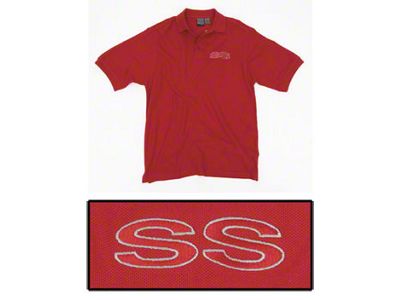 Camaro Polo Shirt, With SS Logo, Red