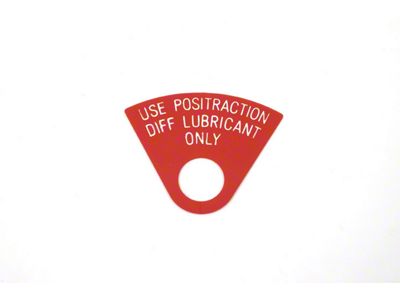 Positraction Differential Lubricant Tag,68-69