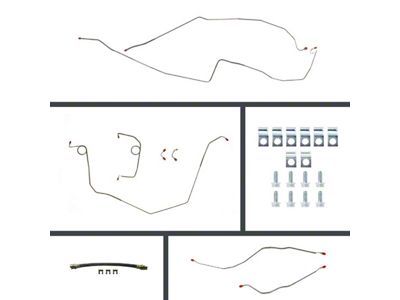 The Right Stuff Detailing Pre-Bent Power 4-Wheel Disc Conversion Brake Line Kit; OE Steel (1967 Camaro)