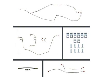 The Right Stuff Detailing Pre-Bent Power 4-Wheel Disc Conversion Brake Line Kit; OE Steel (1968 Camaro)
