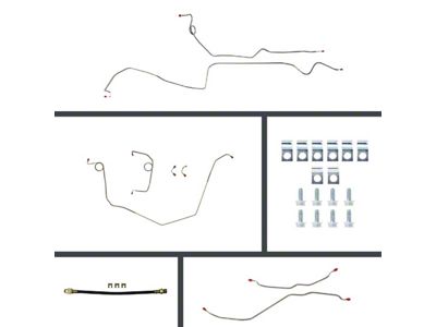 The Right Stuff Detailing Pre-Bent Power 4-Wheel Disc Conversion Brake Line Kit; OE Steel (1969 Camaro)