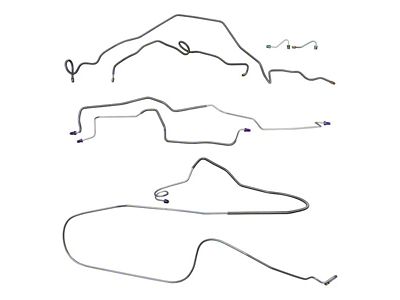 Power Disc Brake Line Kit with Standard Fittings; OE Steel (82-83 Camaro w/ Power Disc Brakes)