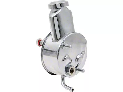 Power Steering Pump with Banjo Style Reservoir; Chrome (1969 Big Block V8 Camaro)