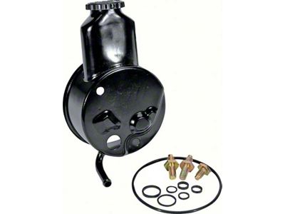 Power Steering Reservoir with Long Water Pump; Black (1969 Big Block V8 Camaro)