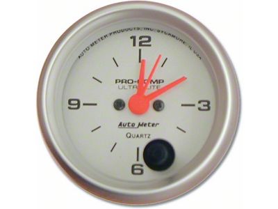 Auto Meter Ultra-Lite Series 2-1/16-Inch 12-Hour Clock