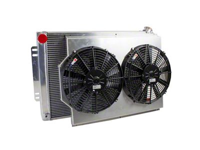 Camaro Radiator Combination Unit, 22.5, Aluminum, For Manual Transmission Cars, Griffin, 1967-1969