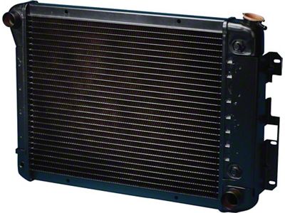 Camaro Radiator, Copper 3 Core, Small Block, For Cars With Automatic Transmission & Without Air Conditioning, 1967-1969