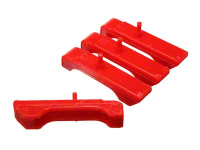 Radiator Isolator Pad Set For Small Block 3 Row; Red (68-87 Camaro)