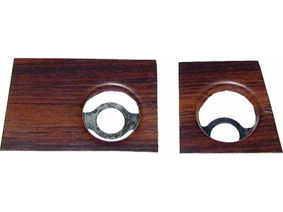 Camaro Radio Trim Plates, Dash, Rosewood, 1969