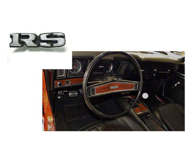 Camaro Rally Sport Steering Wheel Horn Shroud Emblem, 1969