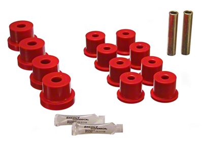 Rear Leaf Spring Bushings; Red (67-69 Camaro w/ Mono-Leaf Springs)