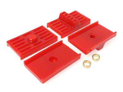 Rear Leaf Spring Isolators; Red (70-81 Camaro w/ Multi-Leaf Springs)