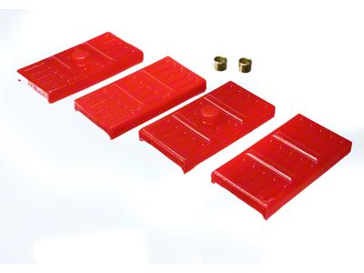 Rear Leaf Spring Isolators; Red (67-69 Camaro w/ Mono-Leaf Springs)