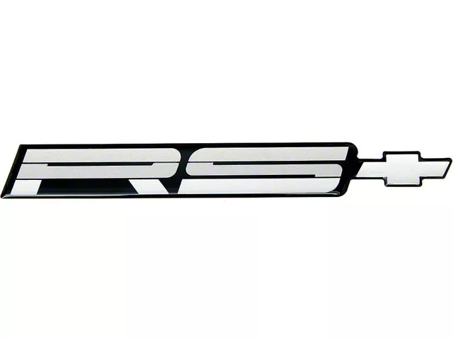 Camaro Rear Panel Emblem, RS, Silver, 1988-1990