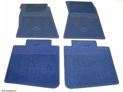 Floor Mat Set, Med Blue, W/bow-tie