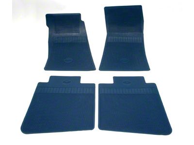 Camaro Rubber Floor Mats, Bowtie Logo, Dark Blue, Show Correct, 1969