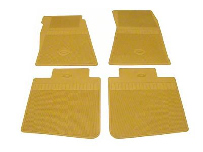 Camaro Rubber Floor Mats, Bowtie Logo, Ivy Gold, Show Correct, 1968