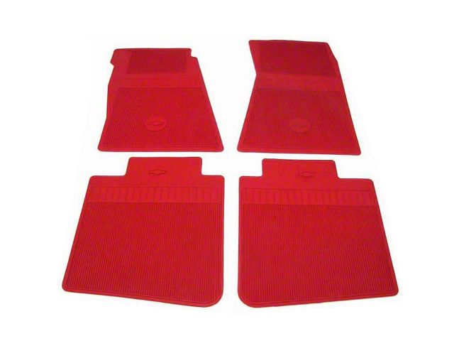 Floor Mat Set, Red, With Bow-tie