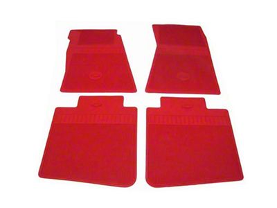 Floor Mat Set, Red, With Bow-tie