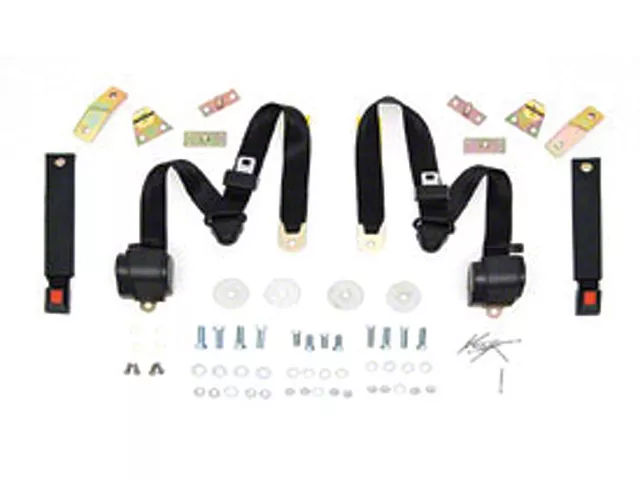 Camaro Seat Belt Kit, Front 3-Point, Retractable, 1967-1969