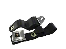 Deluxe Interior Front Seat Belt; Black with Gold Stardust Button (1967 Camaro)