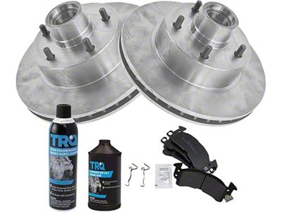 Semi-Metallic Brake Rotor, Pad, Brake Fluid and Cleaner Kit; Front (70-78 Camaro)