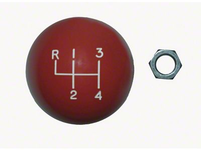 Camaro Shifter Knob, 4-Speed Transmission, Red, For Cars With Hurst Shifters, 1967-1981