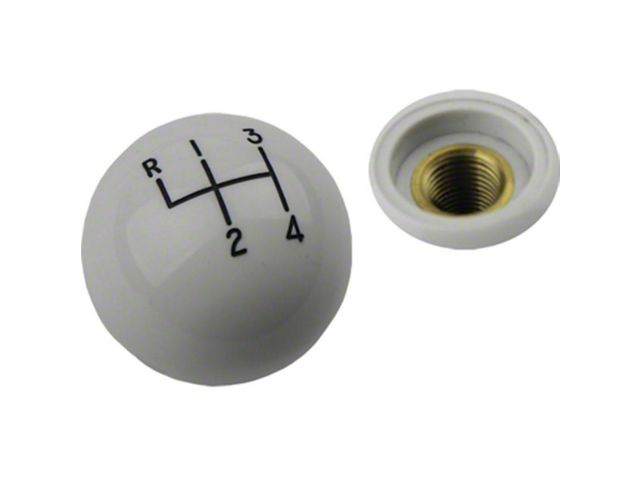 Camaro Shifter Knob, 4-Speed Transmission, White, For Cars With Hurst Shifters, 1967-1981