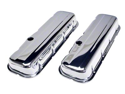 Short Valve Covers; Chrome (67-72 Big Block V8 Camaro)