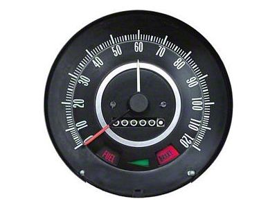 Camaro Speedometer, 120 MPH, With Speed Warning Indicator, 1967