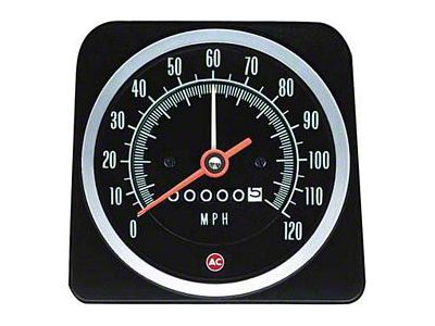 Camaro Speedometer, 120 MPH, With Speed Warning Indicator, 1969