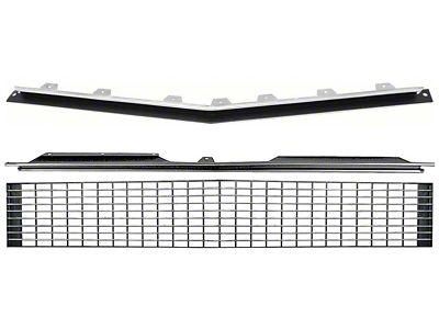 Stage 1 Grille Kit; Black and Chrome (67-68 Camaro RS)