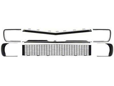 Stage 2 Grille Kit; Black (67-68 Camaro RS)