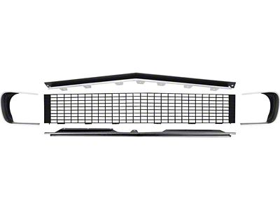 Stage 2 Grille Kit with Headlight Bezels; Black (67-68 Camaro RS)