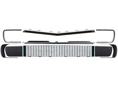 Stage 3 Grille Kit; Black (67-68 Camaro RS)