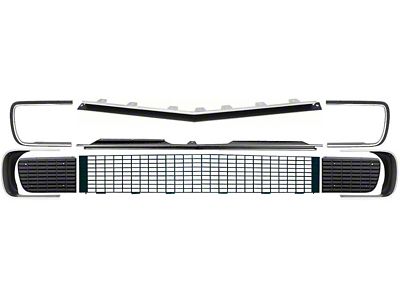 Stage 3 Grille Kit; Black (67-68 Camaro RS)